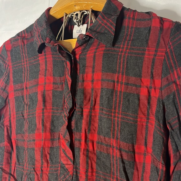 Cabi Women’s 1/4 button Flannel, Size L, Excellent Condition!! Cute!! - Picture 3 of 6